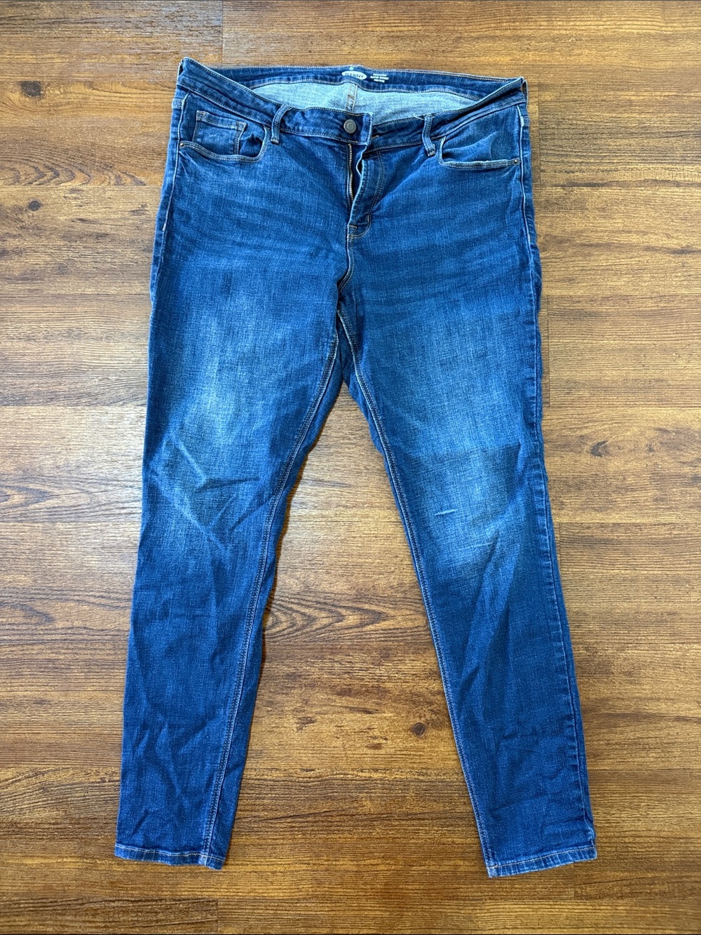 Old Navy Rockstar Super Skinny Women's Blue Jeans 16 Long Mid-Rise